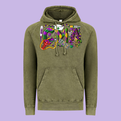Cma Certified Medical Assistant Mardi Gras Vintage Hoodie Designed By Lillyallendesigns
