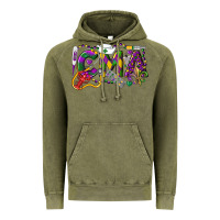 Vintage Olive CMA Certified Medical Assistant Mardi Gras Vintage Hoodie - LillyAllenDesigns