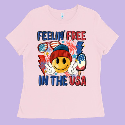 Feelin Free In The Usa Ladies Tee Designed By Maliassmallbusiness