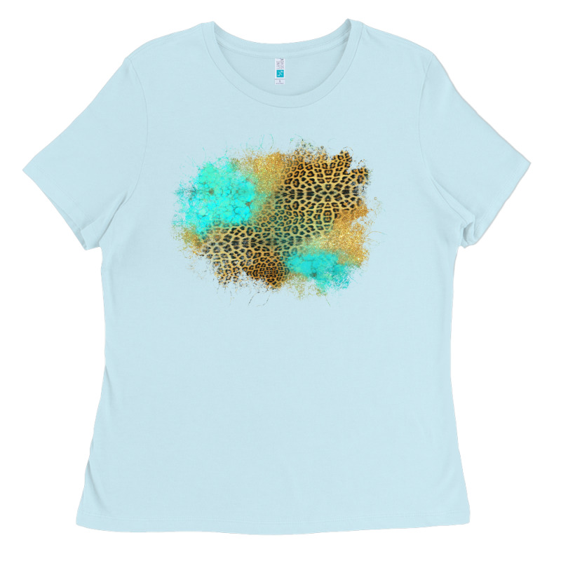 Turquoise Leopard Patch Ladies Tee by Jasminsmagicworld | Teevron
