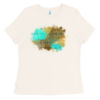 Bone turquoise leopard patch Ladies Tee - Jasminsmagicworld