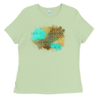 Matcha turquoise leopard patch Ladies Tee - Jasminsmagicworld