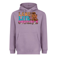 Lavender Western Long Live Cowgirls With Roses Heavyweight Hoodie - BundleAndBundleShop