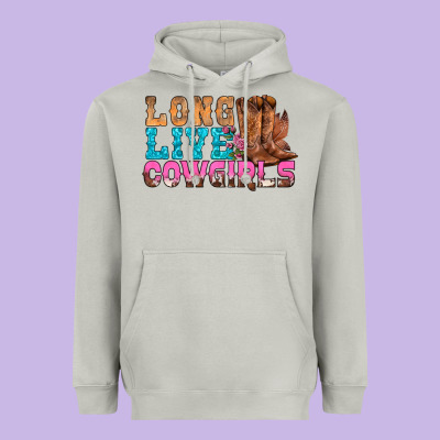 Western Long Live Cowgirls With Roses Heavyweight Hoodie Designed By Bundleandbundleshop