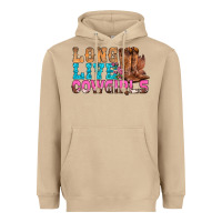 Mushroom Western Long Live Cowgirls With Roses Heavyweight Hoodie - BundleAndBundleShop