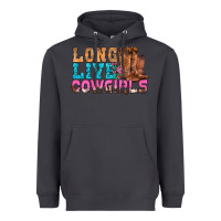 Smoke Western Long Live Cowgirls With Roses Heavyweight Hoodie - BundleAndBundleShop
