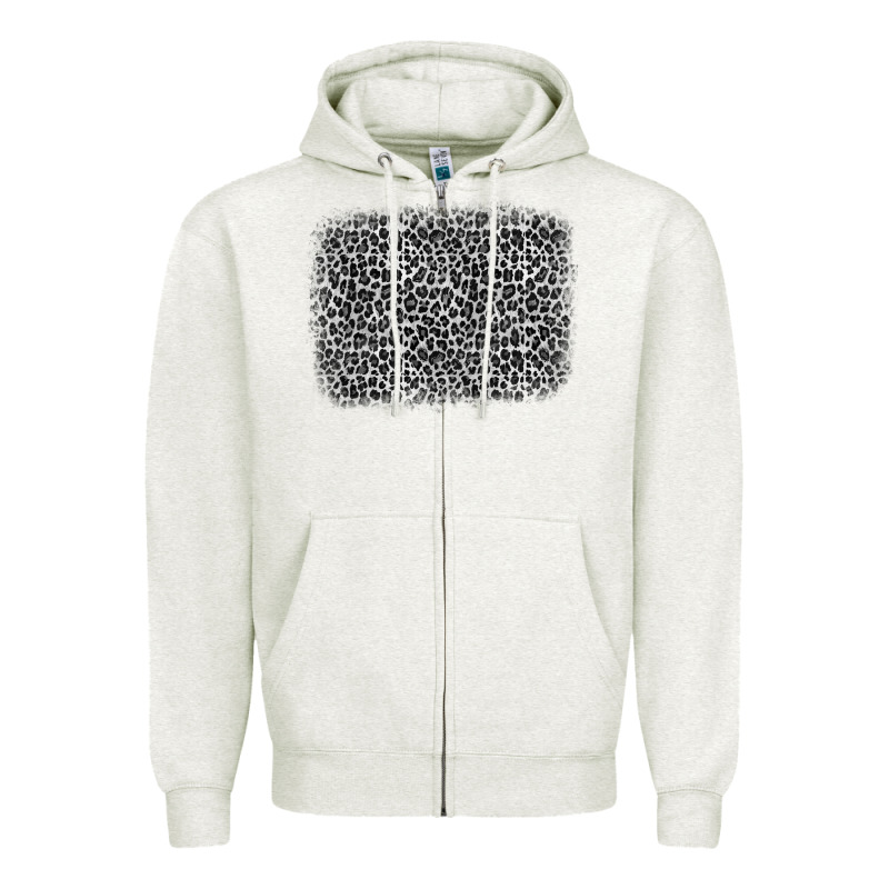 Grey Leopard Background Zipper Hoodie by OliviaCreatesArt | Teevron