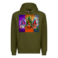 Army Green halloween gnomes Premium Hoodie - FaDigitalArtStudio