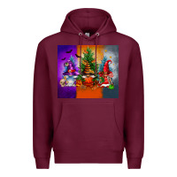 Burgundy halloween gnomes Premium Hoodie - FaDigitalArtStudio