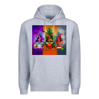 Heather Grey halloween gnomes Premium Hoodie - FaDigitalArtStudio