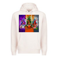 Pale Pink halloween gnomes Premium Hoodie - FaDigitalArtStudio