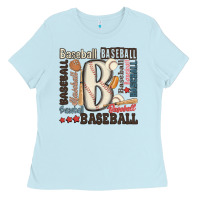 Baby Blue baseball Ladies Tee - MaliasSmallBusiness