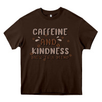 Chocolate Brown caffeine & kindness Heavy Core Tee - MaliasSmallBusiness