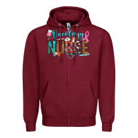Burgundy oncology nurse Zipper Hoodie - OliviaCreatesArt