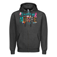 Charcoal Heather oncology nurse Zipper Hoodie - OliviaCreatesArt