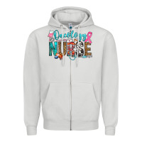 Dove Grey oncology nurse Zipper Hoodie - OliviaCreatesArt