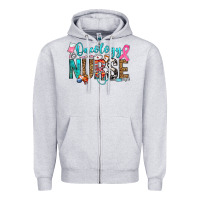 Heather Grey oncology nurse Zipper Hoodie - OliviaCreatesArt
