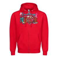 Red oncology nurse Zipper Hoodie - OliviaCreatesArt