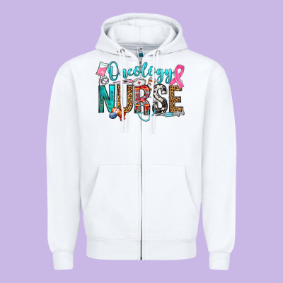 Oncology Nurse Zipper Hoodie Designed By Oliviacreatesart
