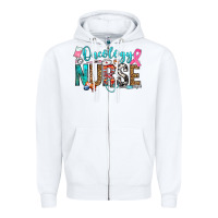 White oncology nurse Zipper Hoodie - OliviaCreatesArt