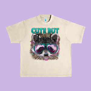 Cute But Feral Urban Heavy Tee Designed By Artiststas