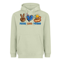 Matcha Peace Love Hotdog Heavyweight Hoodie - BundleAndBundleShop