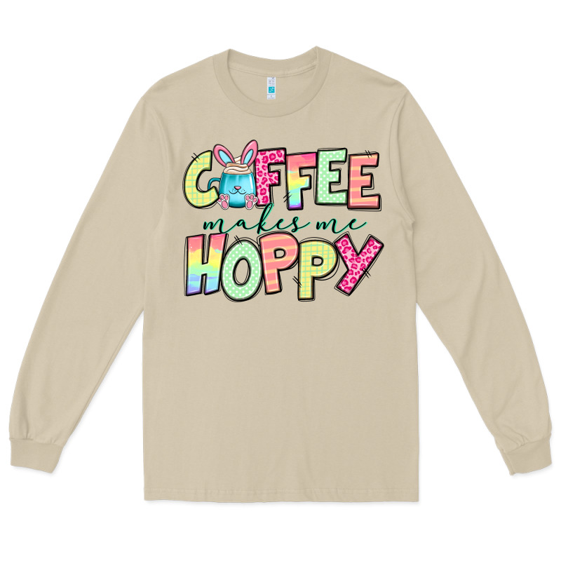 Coffee Makes Me Hoppy Easter Long Sleeve Tee by Jasminsmagicworld | Teevron
