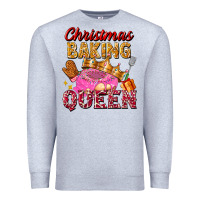 Heather Grey christmas baking queen Premium Sweatshirt - FaDigitalArtStudio