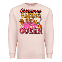 Pale Pink christmas baking queen Premium Sweatshirt - FaDigitalArtStudio