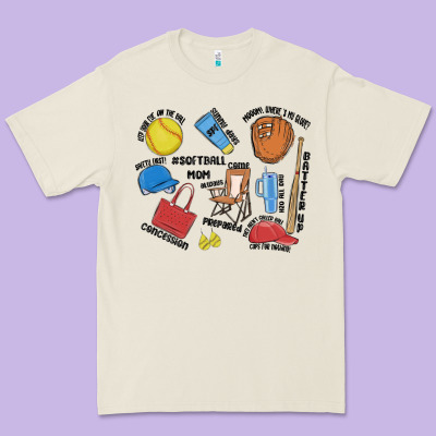 Softball Mom Premium Tee Designed By Maliassmallbusiness