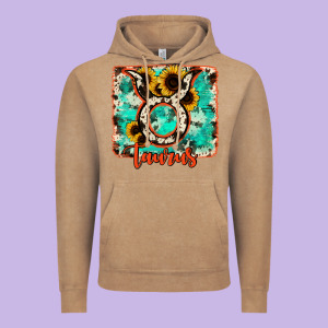 Taurus Turquoise Cowhide Vintage Hoodie Designed By Ranaportraitstore