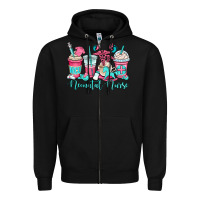 Black nicu neonatal nurse coffee cups Zipper Hoodie - OliviaCreatesArt
