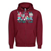 Burgundy nicu neonatal nurse coffee cups Zipper Hoodie - OliviaCreatesArt