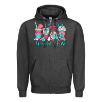 Charcoal Heather nicu neonatal nurse coffee cups Zipper Hoodie - OliviaCreatesArt