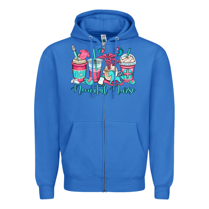 Nicu Neonatal Nurse Coffee Cups Zipper Hoodie by OliviaCreatesArt | Teevron