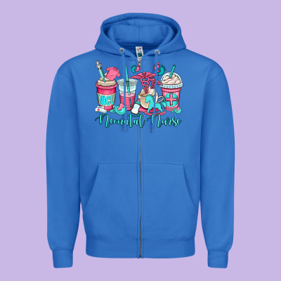 Nicu Neonatal Nurse Coffee Cups Zipper Hoodie Designed By Oliviacreatesart