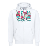 White nicu neonatal nurse coffee cups Zipper Hoodie - OliviaCreatesArt