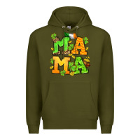 Army Green St. Patrick's Day mama Premium Hoodie - OliviaCreatesArt