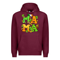 Burgundy St. Patrick's Day mama Premium Hoodie - OliviaCreatesArt