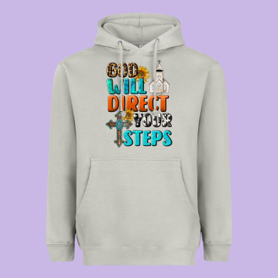 God Will Direct Your Steps Heavyweight Hoodie Designed By Bundleandbundleshop