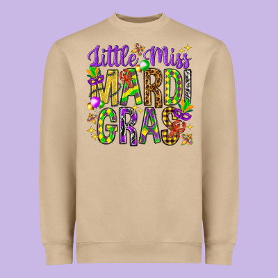 Little Miss Mardi Gras Hjf Heavyweight Sweatshirt Designed By Howdyjamesfarm