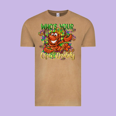 Who's Your Craw Daddy Mardi Gras Vintage Tee Designed By Lillyallendesigns