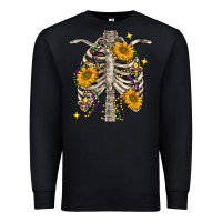 Black mardi gras chest sunflowers skeleton Premium Sweatshirt - FaDigitalArtStudio