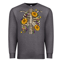 Charcoal Heather mardi gras chest sunflowers skeleton Premium Sweatshirt - FaDigitalArtStudio