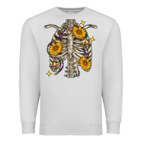 Dove Grey mardi gras chest sunflowers skeleton Premium Sweatshirt - FaDigitalArtStudio