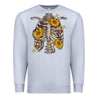 Heather Grey mardi gras chest sunflowers skeleton Premium Sweatshirt - FaDigitalArtStudio