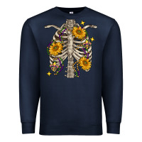 Navy mardi gras chest sunflowers skeleton Premium Sweatshirt - FaDigitalArtStudio
