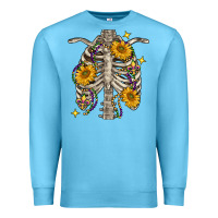 Ocean Blue mardi gras chest sunflowers skeleton Premium Sweatshirt - FaDigitalArtStudio