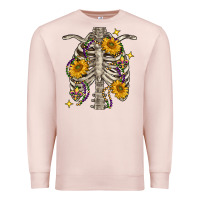 Pale Pink mardi gras chest sunflowers skeleton Premium Sweatshirt - FaDigitalArtStudio