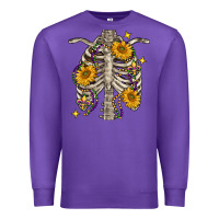 Purple mardi gras chest sunflowers skeleton Premium Sweatshirt - FaDigitalArtStudio
